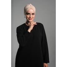 Bej Pratik Hazır Geçmeli Tesettür Bone Fukuro Sandy Kumaş Büzgülü 1831 12 Bej