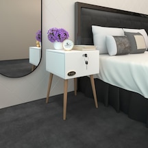 Kenzlife Komodin Çıntay Byz 57 39 39 Çekmeceli Kilitli Ahşap Ayaklı Komidin Cordoba