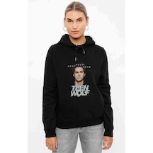 Teen Wolf Lose Your Mind Baskılı Siyah Kadın Kapşonlu Sweashirt