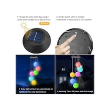 Solar Garden Lights Hanging Eva Ball Güneş Enerjili Asılabilir Bahçe Aydınlatma Ip44 Dış Mekan Dekoratif Led Işık 6 Saat Şarj 8 Saat Aydınlatma Eva Top Sarkıt Lamba Tp6 4 Işık