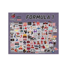 Lexroo Formula 1 Ralli Pilotları Laptop Notebook Telefon Kılıfı Sticker Paketi Çok Renkli