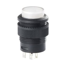 RL16-503B 16MM Plastik 4 Pin Yaylı Buton Beyaz