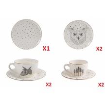 Porland Forest Owl Çay ve Kahve Sunum Seti 2 Kişilik 7 Parça