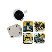 Batman Dekoratif Ahşap Bardak Altlığı Seti 0119 Çok Renkli