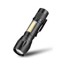 Amber Led Şarj Edilebilir Led'li El Feneri Cata Ct-8024 Siyah