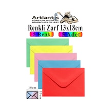 Renkli Zarf 13x18 Cm 5 Adet Renkli Mektup Zarfı Renkli Davetiye Zarfı Kartpostal Çekiliş Hediye Zarfı Çok Renkli