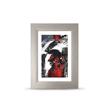 Soyut Siyah Beyaz Kırmızı Poster Çerçeve - 10x15 cm Küçük Boy