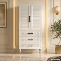 Tremezzo Çok Amaçlı Dolap 60 Cm 2 Kapak 3 Çekmece Lake Beyaz - Çok Amaçlı Raflı Dolap Gri