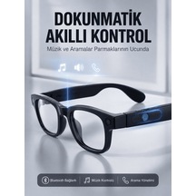 Siyah Akıllı Kamera Gözlüğü 8 Mp Fotoğraf Video Çekimli Aı Görüntü Tanıma Çoklu Dil Çeviri