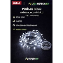 Peri Led Beyaz Animasyonlu Mini Pilli 2 Mt Beyaz