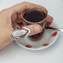 Alyans Evim 925 Gümüş La Galibe İllallah Yazılı Okçu Zihgir Erkek Yüzük