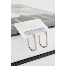 Kadın 316 L Paslanmaz Çelik 2.5 Cm Dikdörtgen Model Küpe