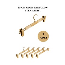 5 Adet Plastik Gold Kaplama Pantolon Askısı Etek Askısı Altın