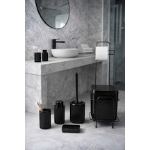 6lı Click Kapaklı Standlı Siyah Banyo Çöp Kovası Modern Ve Şık Tasarım Dc-6805 Siyah