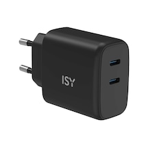 ISY IWC-0005 65 W 2XUSB C BK Güç Adaptörü Siyah