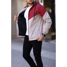 Unisex Kapüşonlu İçi Astarlı Yağmurluk - Bej Bej