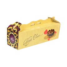 Miyo Ambalaj Baton Yaş Pasta Kutusu Krome Karton 100'lü 10 x 10 x 30 CM