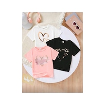 Stil X Yeniz Sezon 3' Lü Takım Kız Çocuk Tshirt, Çok Renkli, %100 Pamuk Çok Renkli-2