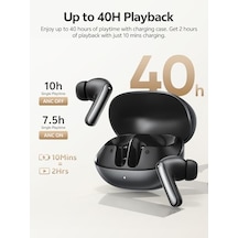 Qcy Melobuds N20 Aktif Gürültü Önleyici Kablosuz Kulaklıklar, 6 Mikrofonlu 50db Anc Kulaklıklar Enc Clear Call, 13mm Dinamik Sürücü, 40h Pil Ömrü, Bluetooth 6.0 Siyah