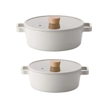Neoflam Fika Bej 4 Parça Tencere Seti 22 Cm Tencere Ve 24 Cm Tencere Beyaz
