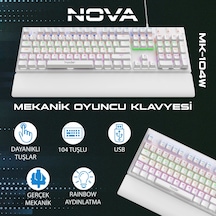 Node Game Nova Nd-mk-104br Rainbow Aydınlatmalı Oyuncu Gamer Gerçek Mekanik Işıklı Klavye