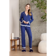 Pierre Cardin Lacivert Penye Kadın Pijama Takımı 2200 Lacivert