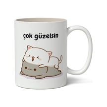 Çok Güzelsin Baskılı Kupa Bardak Baskılı Kahve Kupa Bardak