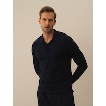 Xint Lacivert Pamuk Dokulu Regular Fit Kazak 801743