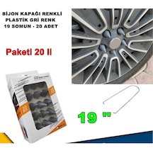 Sivri Mermi Tip Bijon Kapağı Plastik Gri Renk 19 Mm Bijon Uyumlu 20 Adet