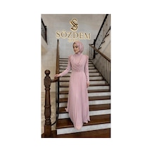 Tane Piliseli Taş Detaylı Abiye Pembe - 896242668 Pembe