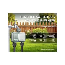 2 Çıkışlı Akıllı Bahçe Sulama Bilgisayarı, Wifi Hub'lı Otomatik Su Zamanlayıcısı, Çim Ve Bahçe İçin Ipx5 Su Geçirmez Sistem