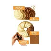 İkili Silikon Kek Kalıbı Spiral Ve Yuvarlak Model Yapışmaz Isıya Dayanıklı Yumuşak Silikon Pasta Ve Kek Kalıbı Seti Kolay Temizlenen Dayanıklı Fırın Kalıbı Muffin Tatlı Pişirme Kalıbı .