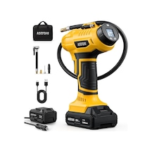 2'si 1 Arada Metal Silindir Hava Kompresörü, 20v Pil Ve 12v Araç Güç Kaynağı, Motosiklet, Araba Ve Bisiklet İçin