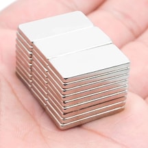 100 Adet 20x10x2 Mm Neodyum Mıknatıs Köşeli Magnet N35 Nikel Kaplama Güçlü Kaliteli Dayanıklı Lisinya