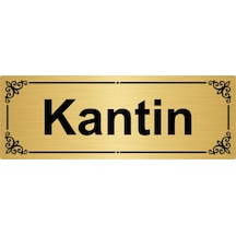Kantin 7x20cm Altın Renk Metal Yönlendirme Levhası