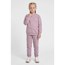 Hummel Pamuklu Logolu Loose Fit Bisiklet Yaka Sweat Unisex Çocuk Sweat 232950-3337 Açık Mor