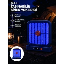 Mey İthalat Elektrikli Sinek Öldürücü 365nm Uv Işıklı Masaüstü Cihaz Mavi Renk