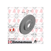 Zimmermann 400.3695.20 Fren Diski Ön Mercedes X117 C117 W176 W246 X156 A2464212412