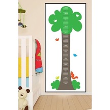 Pster21302 Ağaç Çocuk Boy Ölçer Poster Açık Ahşap