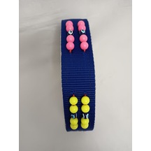 Kozaklı Boncuklu Süslü El İşlemeli Köpek Tasması Mavi 4 x 70 CM Mavi
