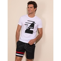 Beyaz Bisiklet Yaka Slim Fit T-shirt 15841036