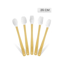 Indigo 5'li Beyaz Noktalı Bambu Silikon Spatula Seti Uzun 26 Cm Diğer