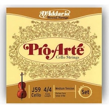 D'addario J59 Pro-arté Çello Tel Seti 4/4 Naylon Özlü Sıcak Tonal Yapı Neme Karşı Yüksek Tolerans Ve Geleneksel Ses Karakteri