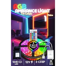 Tv Arkası Yatak Çocuk Odası Mutfak Salon Rgb Şerit Led Tak Çalıştır Uzaktan Kumandalı 1 Metre