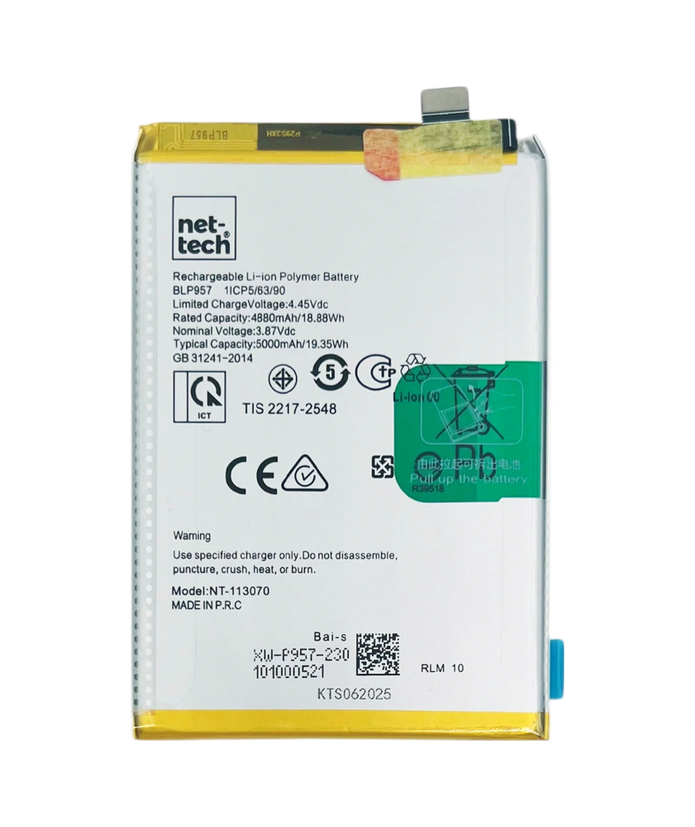 Teknonet Realme 10 Uyumlu Nettech Blp957 5000 Mah Batarya - Siyah