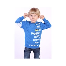 Toontoy Kids Toontoy Erkek Çocuk Ön Ve Kol Baskılı Sweatshirt Saks