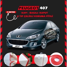 Peugeot 407 Oto Araç Kapı Koruma Fitili 5metre Parlak Kırmızı Renk