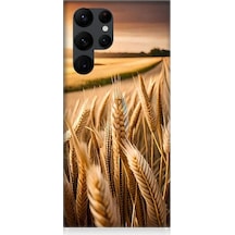 Samsung Galaxy S22 Ultra Uyumlu Buğday Başak Tarlası Desenli Silikon Kılıf