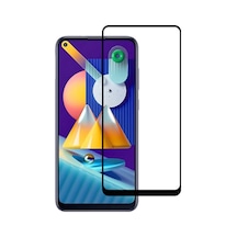 Samsung Uyumlu Galaxy M11 Full Glue Tempered Cam Ekran Koruyucu Siyah