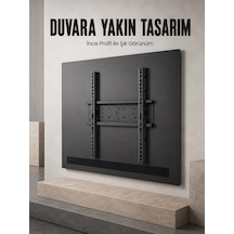 Mey İthalat Sabit Televizyon Askı Aparatı 50"-95" İnce Profil Sağlam Metal Tv Duvar Braketi